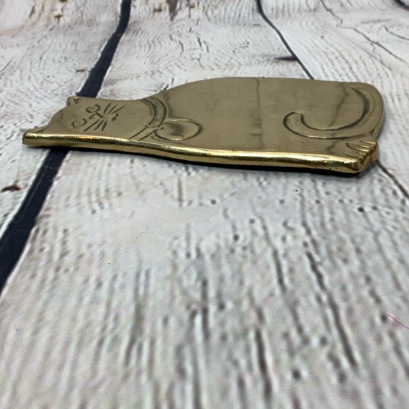 Rubel Kitchen Brass Cat Trivet Tray Rubel Gold Footed Hot Pad